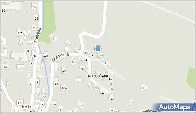 Maków Podhalański, Słoneczna, 9b, mapa Maków Podhalański