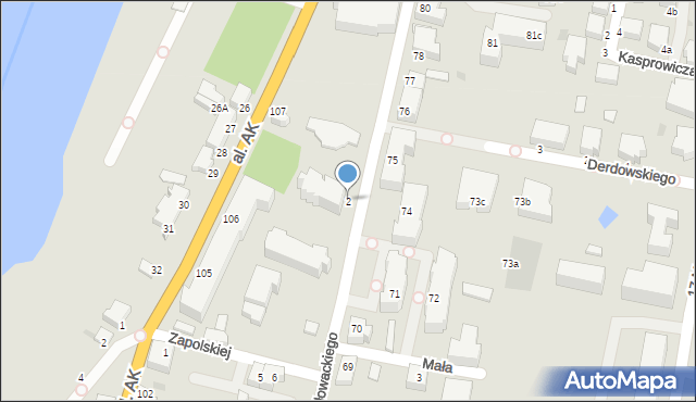 Malbork, Słowackiego Juliusza, 2, mapa Malborka