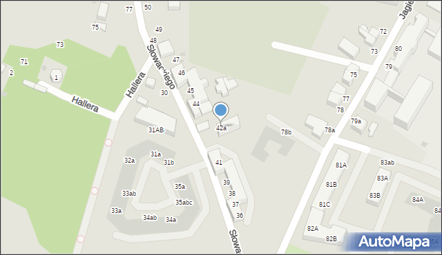 Malbork, Słowackiego Juliusza, 42a, mapa Malborka