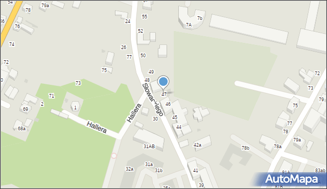 Malbork, Słowackiego Juliusza, 47, mapa Malborka