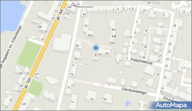 Malbork, Słowackiego Juliusza, 81, mapa Malborka
