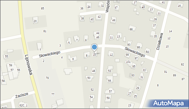 Mańkowo, Słowackiego Juliusza, 10, mapa Mańkowo