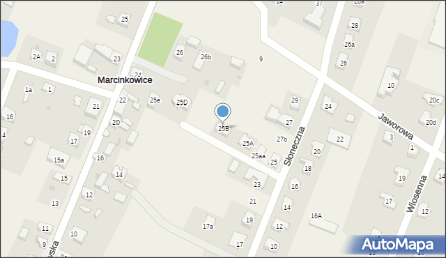 Marcinkowice, Słoneczna, 25B, mapa Marcinkowice