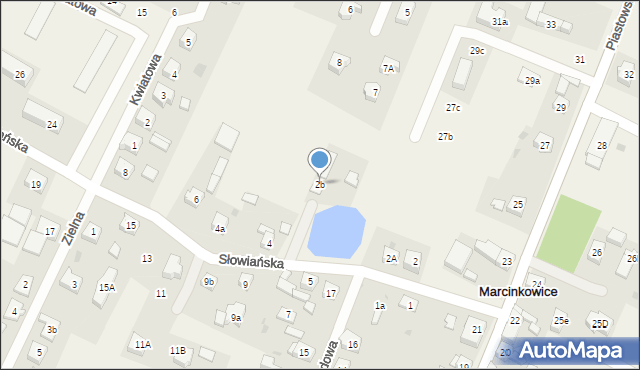 Marcinkowice, Słowiańska, 2b, mapa Marcinkowice