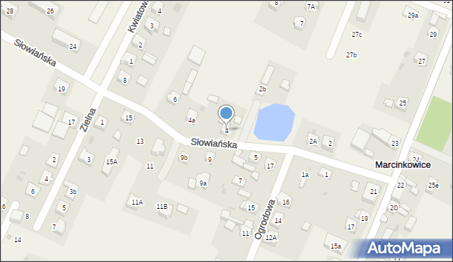 Marcinkowice, Słowiańska, 4, mapa Marcinkowice