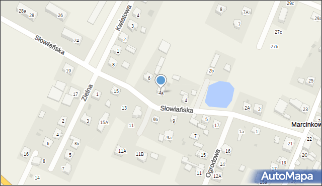Marcinkowice, Słowiańska, 4a, mapa Marcinkowice