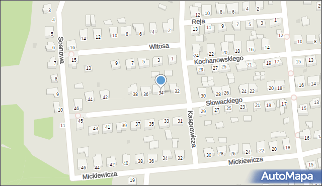 Margonin, Słowackiego Juliusza, 34, mapa Margonin
