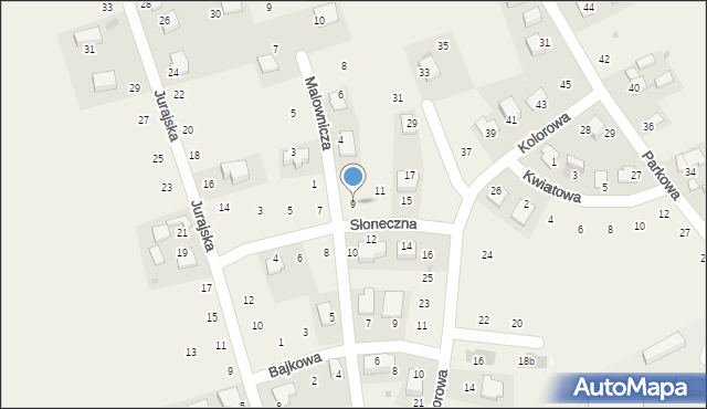 Masłomiąca, Słoneczna, 9, mapa Masłomiąca