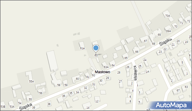 Masłowo, Śląska, 63, mapa Masłowo
