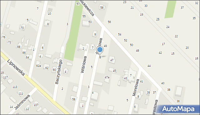 Maszewo Duże, Śliwkowa, 8, mapa Maszewo Duże