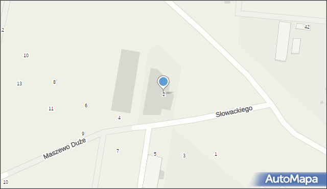 Maszewo Duże, Słowackiego Juliusza, 2, mapa Maszewo Duże