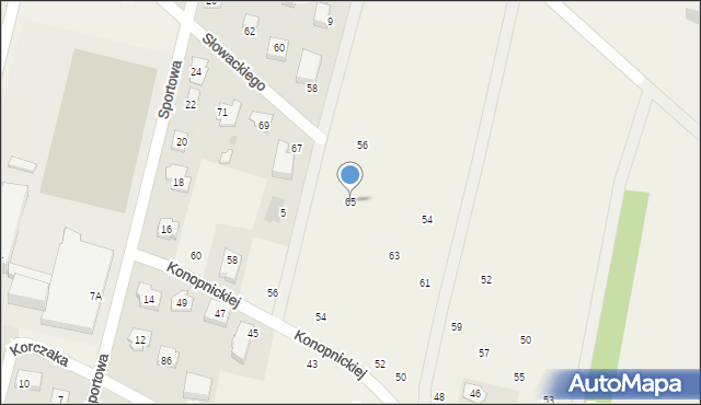 Maszewo Duże, Słowackiego Juliusza, 65, mapa Maszewo Duże