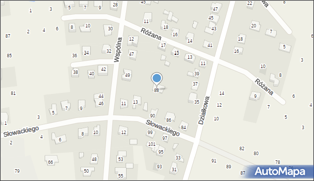 Maszewo Duże, Słowackiego Juliusza, 88, mapa Maszewo Duże