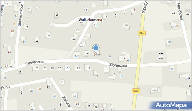 Meszna, Słoneczna, 12, mapa Meszna