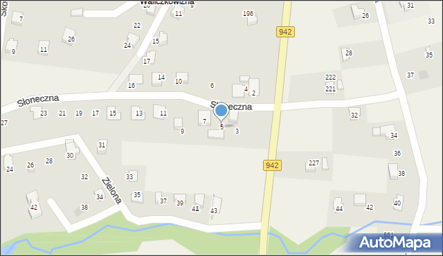 Meszna, Słoneczna, 5, mapa Meszna