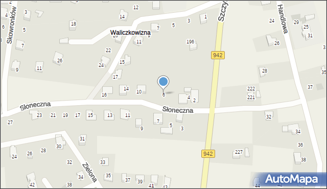 Meszna, Słoneczna, 6, mapa Meszna