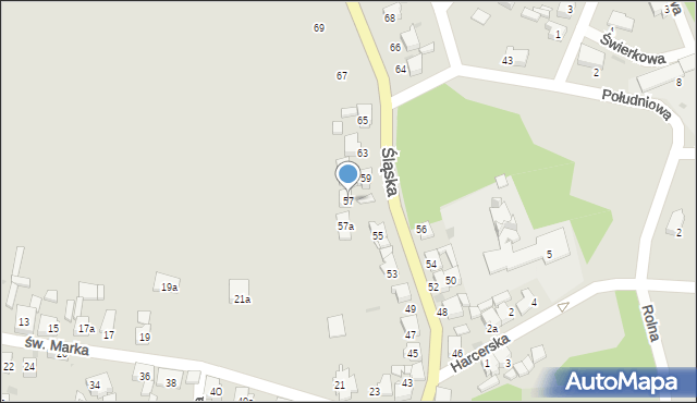 Miasteczko Śląskie, Śląska, 57, mapa Miasteczko Śląskie
