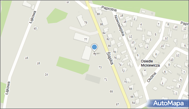 Miasteczko Śląskie, Śląska, 75, mapa Miasteczko Śląskie