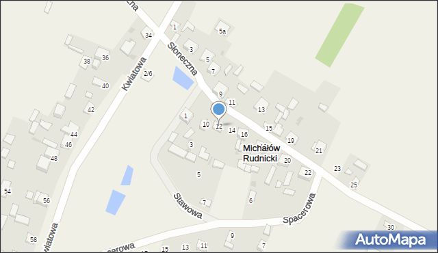 Michałów, Słoneczna, 12, mapa Michałów