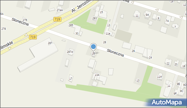 Michałowice, Słoneczna, 15, mapa Michałowice