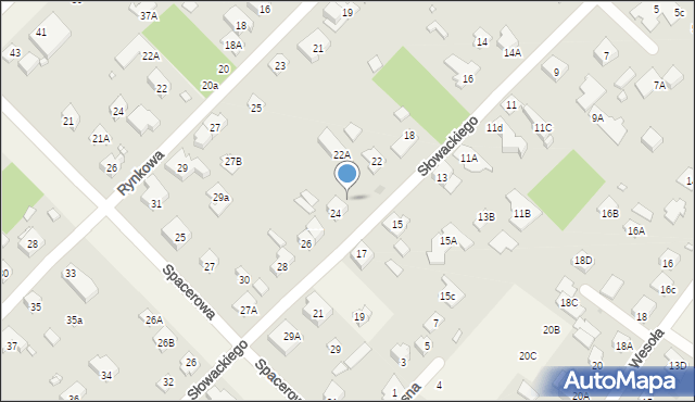 Michałowice, Słowackiego Juliusza, 24a, mapa Michałowice