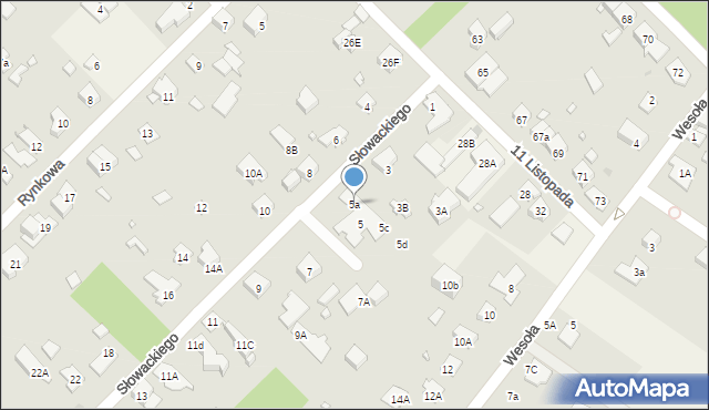 Michałowice, Słowackiego Juliusza, 5a, mapa Michałowice