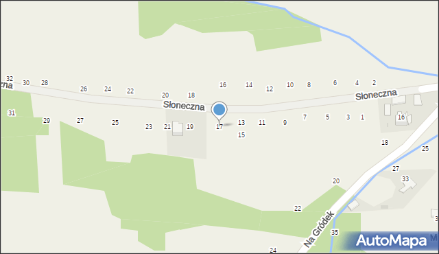 Michałowice, Słoneczna, 17, mapa Michałowice