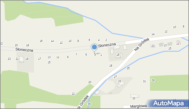 Michałowice, Słoneczna, 3, mapa Michałowice