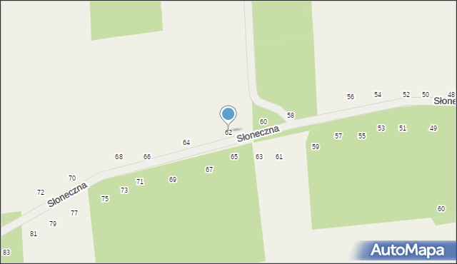 Michałowice, Słoneczna, 62, mapa Michałowice