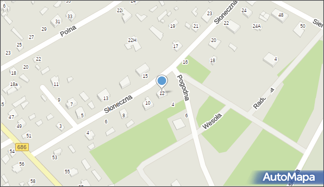 Michałowo, Słoneczna, 12, mapa Michałowo