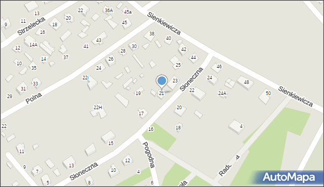 Michałowo, Słoneczna, 21, mapa Michałowo