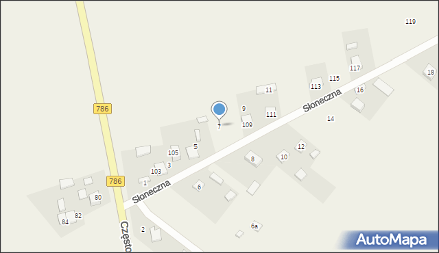 Micigózd, Słoneczna, 7, mapa Micigózd