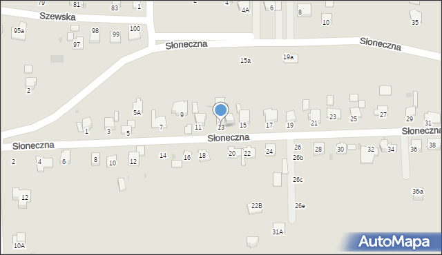 Miechów, Słoneczna, 13, mapa Miechów