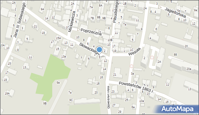 Miechów, Słowackiego Juliusza, 1, mapa Miechów