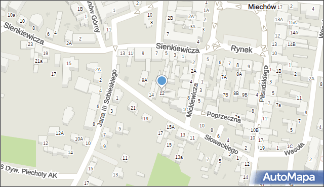Miechów, Słowackiego Juliusza, 12, mapa Miechów