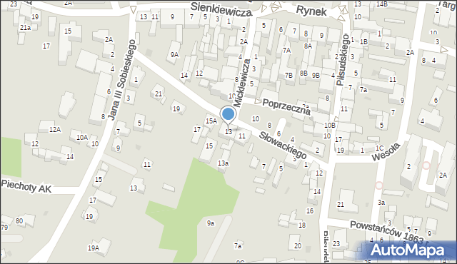 Miechów, Słowackiego Juliusza, 13, mapa Miechów