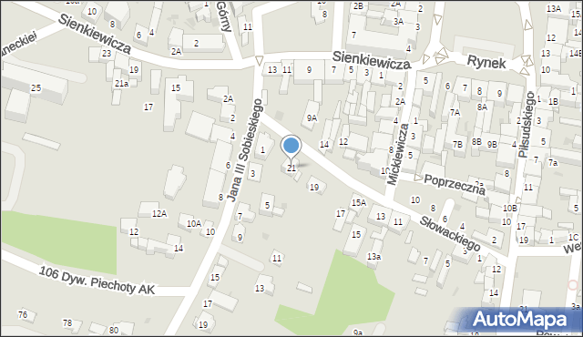 Miechów, Słowackiego Juliusza, 21, mapa Miechów