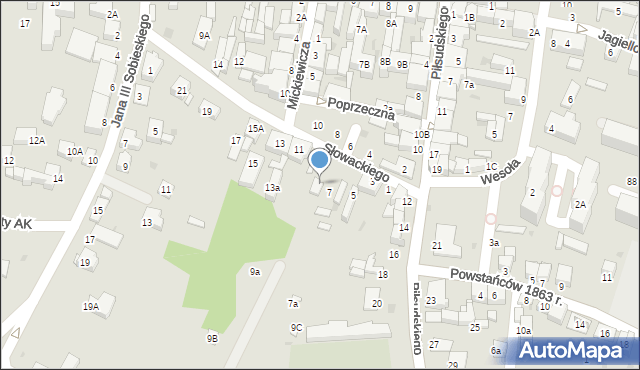 Miechów, Słowackiego Juliusza, 9, mapa Miechów
