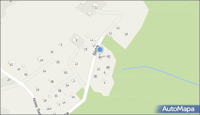 Międzybrodzie Bialskie, Śliska, 8A, mapa Międzybrodzie Bialskie