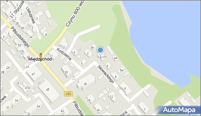 Międzychód, Słowackiego Juliusza, 3, mapa Międzychód
