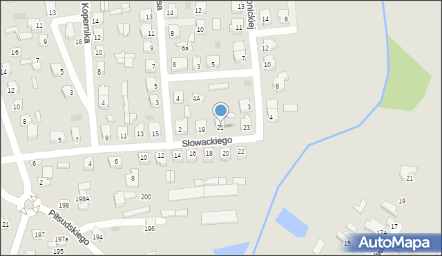 Międzyrzec Podlaski, Słowackiego Juliusza, 21, mapa Międzyrzec Podlaski