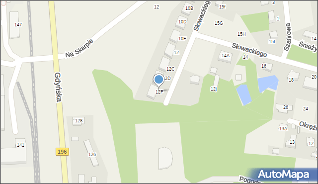 Miękowo, Słowackiego Juliusza, 12F, mapa Miękowo