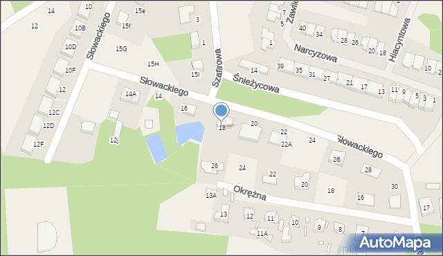 Miękowo, Słowackiego Juliusza, 18, mapa Miękowo