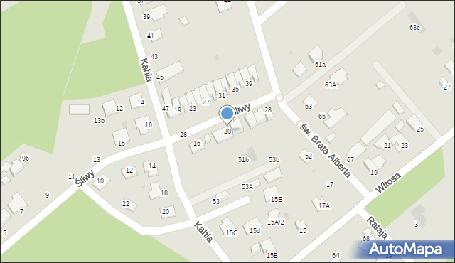 Mielec, Śliwy Franciszka, 20, mapa Mielca