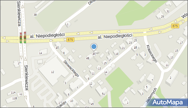 Mielec, Słowackiego Juliusza, 4C, mapa Mielca