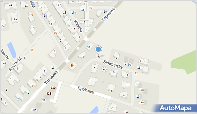 Mierzyn, Słowiańska, 5, mapa Mierzyn