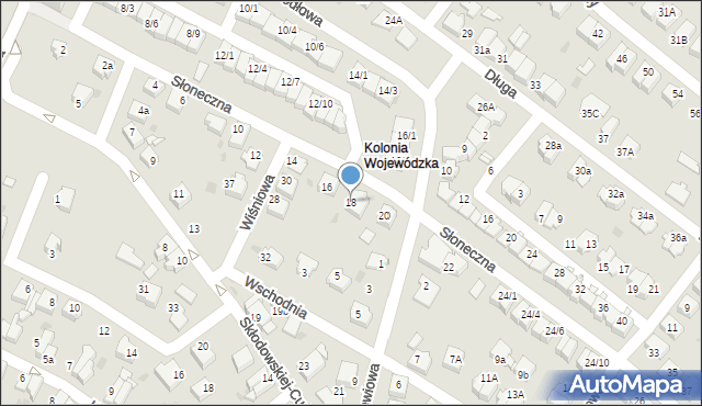 Mikołów, Słoneczna, 18, mapa Mikołów