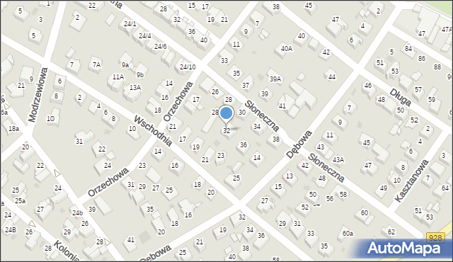 Mikołów, Słoneczna, 32, mapa Mikołów