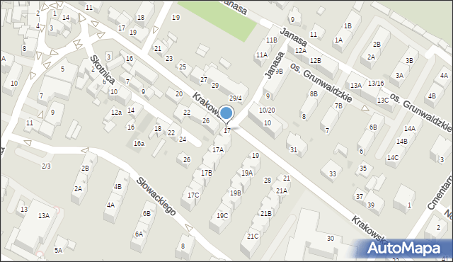 Mikołów, Słowackiego Juliusza, 17, mapa Mikołów