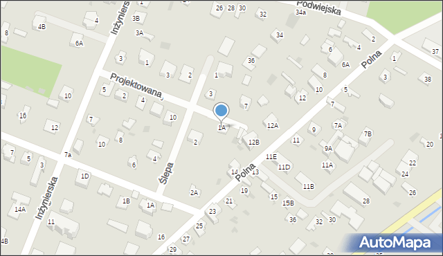 Milanówek, Ślepa, 1A, mapa Milanówek